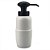 PORTA SABONETE LIQUIDO DE PORCELANA BRANCO E PRETO 8CM X 8CM - Imagem 1