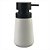 PORTA SABONETE LIQUIDO DE PORCELANA BRANCO E PRETO 8,5CM X 8 - Imagem 1