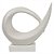 PECA DECORATIVA DE CERAMICA BRANCA COM BASE DE MADEIRA 32CM - Imagem 1
