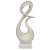 PECA DECORATIVA DE CERAMICA BRANCA COM BASE DE MADEIRA 19CM - Imagem 1