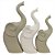 CONJ. DE ELEFANTES DE CERAMICA COM 1 ELEFANTE BRANCO E 2 CIN - Imagem 1