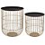 CONJ. DE MESA LATERAL DOURADO E TAMPO PRETO - 2PCS G: 40CM X - Imagem 1