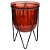 CASTICAL DE VIDRO VERMELHO E SUPORTE DE METAL PRETO 16CM X 1 - Imagem 1