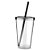COPO PLASTICO 600ML C/ CANUDO PRETO CO8800 - Imagem 1