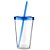 COPO PLASTICO 600ML C/ CANUDO AZUL CO8800 - Imagem 1