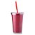 COPO PLASTICO 550ML C/ CANUDO VERMELHO CO8700 - Imagem 1