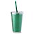 COPO PLASTICO 550ML C/ CANUDO VERDE CO8700 - Imagem 1