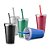 COPO PLASTICO 550ML C/ CANUDO PRETO CO8700 - Imagem 2