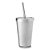 COPO PLASTICO 550ML C/ CANUDO PRATA CO8700 - Imagem 1