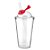 COPO PLASTICO 600ML C/ CANUDO VERMELHO CO8600 - Imagem 1