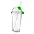 COPO PLASTICO 480 ML C/ TAMPA E CANUDO VERDE CO8000 - Imagem 1