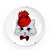 PRATO DE PAREDE PORCELANA 19 CM GATO C/CHAPEU - Imagem 1