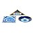 CONJ. 03 ORNAMENTOS DE VIDRO BIJU - OLHO GREGO - Imagem 1