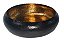 CENTRO DE MESA MARTELADO PRETO E DOURADO 34X34X10CM - Imagem 1