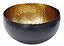 CENTRO DE MESA MARTELADO PRETO E DOURADO 31X31X14CM - Imagem 1