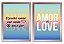 QUADRO DECORATIVO 2 PÇS ROSE GOLD LOVE IS 53x33x3CM - Imagem 1