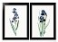QUADRO DECORATIVO 2 PÇS PRETO FLOWER 53x33x3CM - Imagem 1