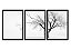 QUADRO DECORATIVO 3 PÇS PRETO BRANCHES 43X33X1CM - Imagem 1