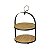 SUPORTE P/DOCES 2 ANDARES BAMBU MOLDURA METAL 20,5x20,5x26cm - Imagem 1
