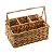 CESTA FIBRA NATURAL C/ALÇA METAL REVESTIDA FIBRA 24x17x20cm - Imagem 1