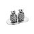 CJ SALEIRO PIMENTEIRO C/BANJA ZAMAC SILVER PLATED PINEAPPLE - Imagem 2