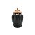 POTICHE DE VIDRO E ZAMAC BRISTOL PRETO E BRONZE 8x14,5cm - Imagem 2