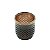 CACHEPOT DE VIDRO E ZAMAC BRISTOL PRETO E BRONZE 8,5x9cm - Imagem 2
