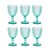 CJ 6 TAÇAS P/VINHO DE VIDRO EMPIRE AZUL TIFFANY 240ml - Imagem 5