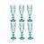 CJ 6 TAÇAS P/CHAMPAGNE DE VIDRO DIAMOND AZUL TIFFANY 140ml - Imagem 5