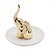 PRATO CORATIVO  CERÂMICA BRANCO C/ELEFANTE DOURADO 10x9,5 - Imagem 3