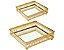KIT BANDEJA DOURADA EM METAL COM ESPELHO- 2 PCS - Imagem 6