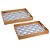 CONJ. DE BANDEJAS DE VIDRO E MADEIRA - 2PCS G: 40CM X 30CM X - Imagem 1