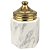 POTE DE CERAMICA COM TAMPA DOURADA 11CM X 11CM X 12CM - Imagem 1