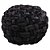 PUFF REDONDO DE VELUDO PRETO - Imagem 1