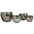 CL. DE 4 CAHEPOTS EM ALUMINIO PRATEADO PP 18CM | P 23CM | - Imagem 1