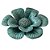 PECA DECORATIVA DE CERAMICA - FLOR VERDE 13,7CM X 12,7CM X 4 - Imagem 1