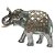 ELEFANTE DE RESINA PRATA COM DOURADO 21CM X 9CM X 14,5CM - Imagem 1
