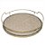 BANDEJA DE RATTAN E METAL DOURADO 40CM X 40CM X 9CM - Imagem 1