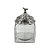 POTE DECORATIVO DE VIDRO TRANSPARENTE COM TAMPA DE METAL PRA - Imagem 1