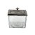 POTE DECORATIVO DE VIDRO TRANSPARENTE COM TAMPA DE METAL PRA - Imagem 1