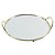 BANDEJA DE ESPELHO COM DETALHES DE METAL DOURADO D25 X 4CM - Imagem 1