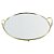 BANDEJA DE ESPELHO COM DETALHES DE METAL DOURADO D30 X 4CM - Imagem 1