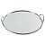 BANDEJA DE ESPELHO COM DETALHES DE METAL PRATA D30 X 4CM - Imagem 1