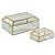 CONJ. DE PORTA JÓIAS DE VIDRO E METAL DOURADO - 2PCS G: 20,5 - Imagem 1