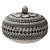 POTE DECORATIVO DE RESINA BRANCO COM DESENHOS AZUL MARINHO 1 - Imagem 1