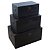 CJ DE BAUS DE MADEIRA PRETO  3PCS - Imagem 1
