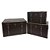 CONJ. DE BAÚS DE MADEIRA PRETO- 3PCS - Imagem 1