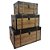 CONJ. DE BAÚS DE MADEIRA MARROM- 3PCS G: 70CM X ×46CM X 35CM - Imagem 1