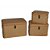 CONJ. DE MALETAS DE MADEIRA E TECIDO BEGE E MARROM  - 3PCS G - Imagem 1