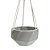 CACHEPOT DE CERAMICA PARA PAREDE CINZA COM ALCA DE CORDA 14C - Imagem 1